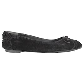 Balenciaga-Zapatos planos Arena de ante negros-Negro