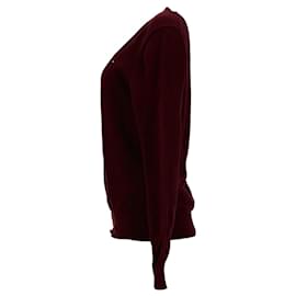 Tommy Hilfiger-Pull col V en coton texturé pour homme-Rouge