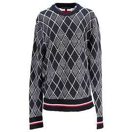 Tommy Hilfiger Rundhalspullover mit Rautenkaromuster für Herren Marineblau