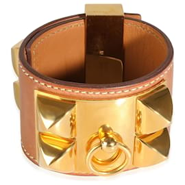 Hermès-Pulsera Hermès Collier De Chien en baño de oro-Dorado,Metálico