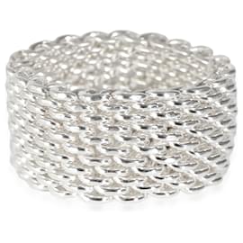 Tiffany & Co-TIFFANY & CO. Somerset Mesh Ring aus Sterlingsilber-Silber,Metallisch