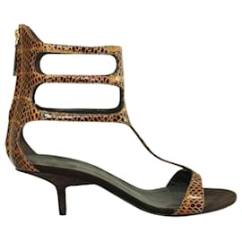 Gianvito Rossi-Snakeskin Sandals with Low Heel-Other