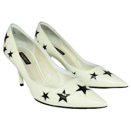 Dolce & Gabbana-Ivory Heels with Stars-White,Cream