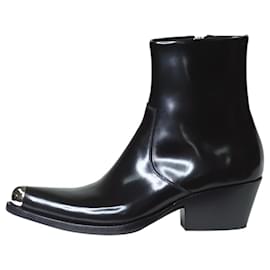 Calvin Klein-Black steel toe cap ankle boots - size EU 38 (Uk 5)-Black