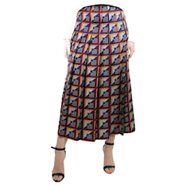 Gucci-Purple geometric pleated skirt - size UK 8-Purple