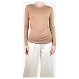 Chloé-Top de lana con cuello redondo marrón - talla S-Castaño