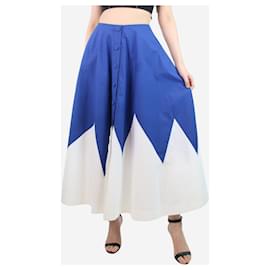 Autre Marque-Blue popeline cotton midi skirt - size S-Blue
