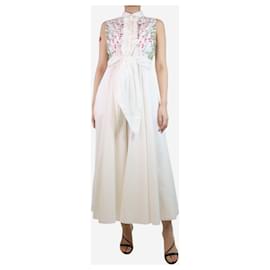 Giambattista Valli-Cream floral printed sleeveless dress - size UK 14-Cream