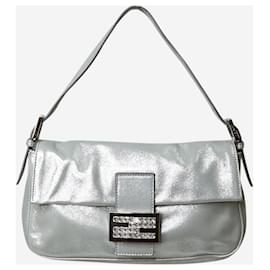 Fendi-Silver sparkly Baguette bag-Silvery