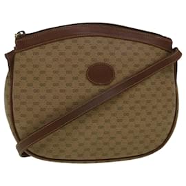 Gucci-GUCCI Micro GG Canvas Shoulder Bag PVC Leather Beige 007 87 0018 Auth th4310-Beige