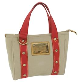 Louis Vuitton-LOUIS VUITTON Antigua Cabas PM Hand Bag Red Beige M40038 LV Auth am5849-Red,Beige