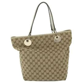 Gucci-GUCCI GG Lona Tote Bag Bege 120836 auth 63192-Bege