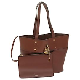 Chloé-Chloe Abbey Tote Bag Leather Brown CHC20SS223C44 auth 62939A-Brown