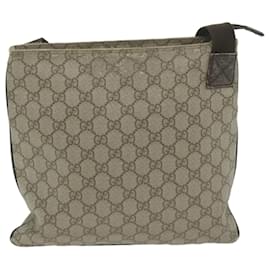 Gucci-GUCCI GG Supreme Shoulder Bag PVC Leather Beige 141626 467891 auth 62515-Beige
