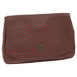 Gucci-GUCCI Pouch Coated Canvas Red Auth ep2799-Red