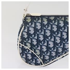 Christian Dior-Christian Dior Trotter Canvas Saddle Accessory Pouch Navy Auth bs10979-Navy blue