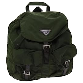 Prada-PRADA Backpack Nylon Khaki Auth 63118-Khaki