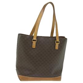 Céline-CELINE Macadam Canvas Shoulder Bag PVC Leather Brown Auth 62944-Brown