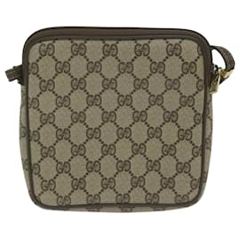 Gucci-GUCCI GG Supreme Shoulder Bag PVC Leather Beige Auth ep2746-Beige