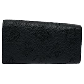 Louis Vuitton-LOUIS VUITTON Monograma Mahina Multi Cles 4 Estuche para llaves Negro M64054 EP de autenticación de LV2771-Negro