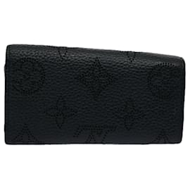 Louis Vuitton-LOUIS VUITTON Monogram Mahina Multi Cles 4 Key Case Black M64054 LV Auth ep2771-Black