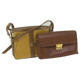 Givenchy-GIVENCHY Clutch Shoulder Bag Leather 2Set Brown Beige Auth bs11172-Brown,Beige