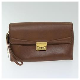 Givenchy-GIVENCHY Clutch Shoulder Bag Leather 2Set Brown Beige Auth bs11172-Brown,Beige