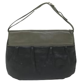 Céline-CELINE Shoulder Bag Leather Black Auth ar11210-Black