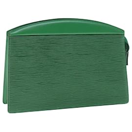Louis Vuitton-Estuche LOUIS VUITTON Epi Trousse Crete Verde M48404 LV Auth 63234-Verde