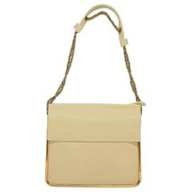 Chloé-Chloe Chain Sally Shoulder Bag Leather Beige Auth yk8515-Beige