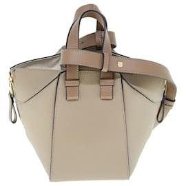 Loewe-LOEWE Hammock Small Shoulder Bag Leather Gray Auth 62910A-Grey