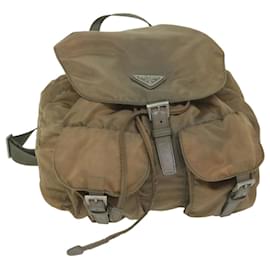Prada-PRADA Backpack Nylon Khaki Auth bs11160-Khaki