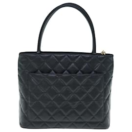 Chanel-CHANEL Tote Bag Caviar Skin Standard Black CC Auth 62895S-Black