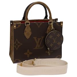 Louis Vuitton-Bolsa de mão LOUIS VUITTON Monograma reverso On The Go PM M46373 Autenticação de LV 62894S-Outro