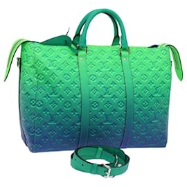 Louis Vuitton-LOUIS VUITTON Monogram Illusion Keepall Tote Bag Neon Green M59688 Auth ai669S-Other