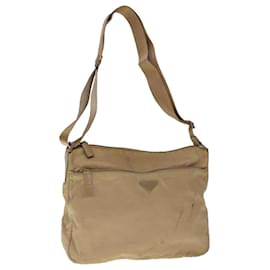 Prada-PRADA Shoulder Bag Nylon Beige Auth 65373-Beige