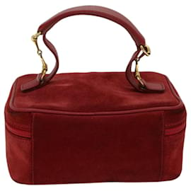 Gucci-Bolsa cosmética GUCCI Vanity camurça vermelha 032 1705 0141 auth 66538-Vermelho
