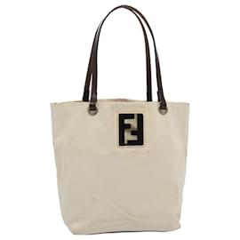 Fendi-Sacola FENDI Lona Bege Auth ti1558-Bege