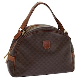 Céline-CELINE Macadam Canvas Hand Bag PVC Leather Brown Auth 63440-Brown
