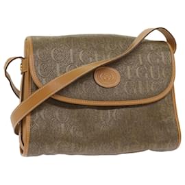 Gucci-GUCCI Shoulder Bag Canvas Brown 001 14 0712 Auth ep3312-Brown