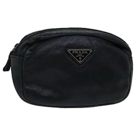 Prada-PRADA Pouch Leather Black Auth bs12100-Black