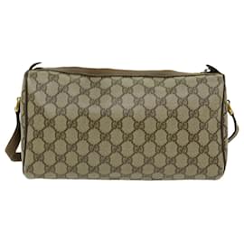 Gucci-GUCCI GG Canvas Web Sherry Line Shoulder Bag PVC Beige Red Green Auth 66739-Red,Beige,Green