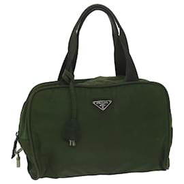 Prada-PRADA Hand Bag Nylon Khaki Auth 63973-Khaki