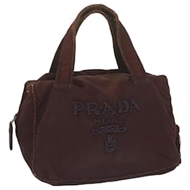 Prada-PRADA Hand Bag Nylon Wine Red Auth ai694-Other