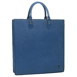 Louis Vuitton-LOUIS VUITTON Epi Sac Plat Hand Bag Blue M52075 LV Auth bs11322-Blue