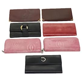 Cartier-CARTIER Wallet Leather 7Set Wine Red Pink Auth ar11261-Pink,Other