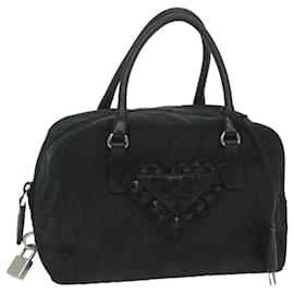 Prada-PRADA Hand Bag Nylon Black Auth 63754-Black
