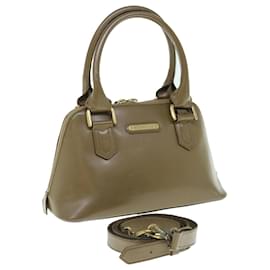 Burberry-BURBERRY Hand Bag Leather 2Way Brown Auth am5601-Brown