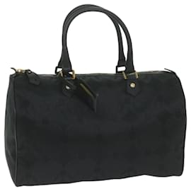 Gianni Versace-Gianni Versace Boston Bag Toile Noir Auth yk10120-Noir