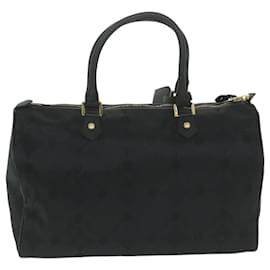 Gianni Versace-Gianni Versace Boston Bag Canvas Black Auth yk10120-Black